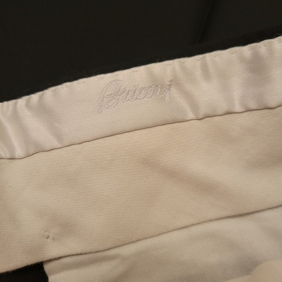 Brioni Cannes Black Pleated Wool Super 140s Dress Pants Trousers 36R Preppy Twee - Picture 11 of 11